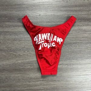 Vintage High Waisted Red Hawaiian Tropic Bikini Bottom